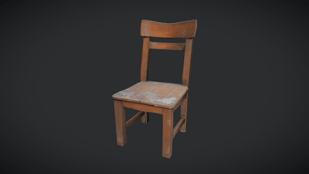 Decayed Wooden Chair 6 - low poly PBR 3d model