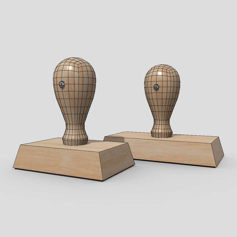 Rubber Stamp 2 - low poly PBR 3d model