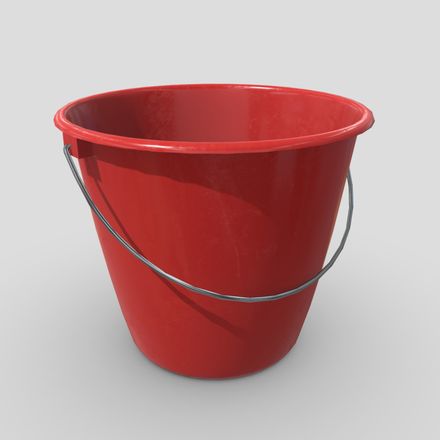 CC0 - Bucket - low poly PBR 3d model