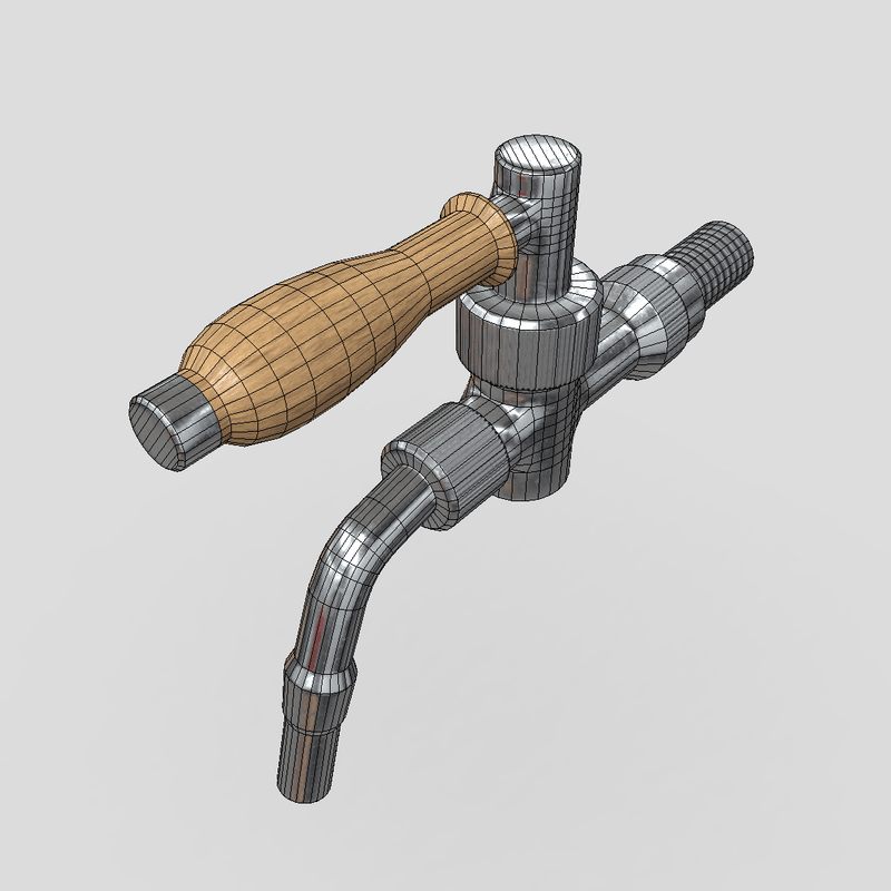 Beer Tap Faucet 3 - low poly PBR 3d model