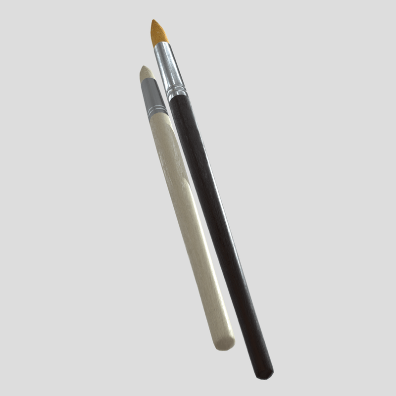 Paint Brush 4 - low poly PBR 3d model