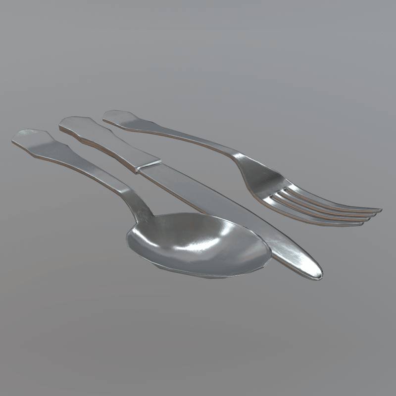CC0 - Cutlery - low poly PBR 3d model