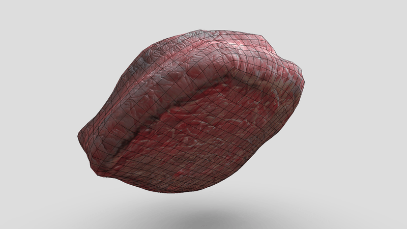 CC0 - Well Done Cooked Steak - low poly PBR 3d model