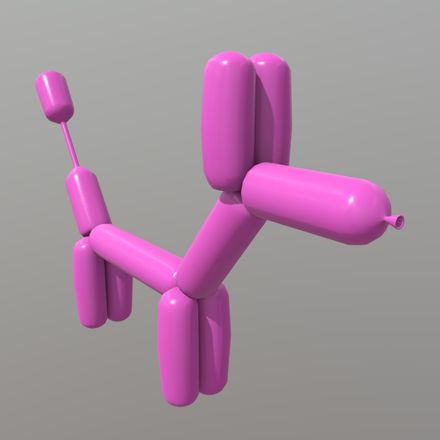 Balloon Poodle - low poly PBR 3d model