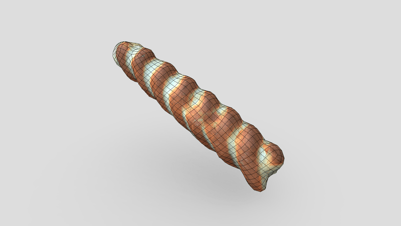 CC0 - Baguette - low poly PBR 3d model