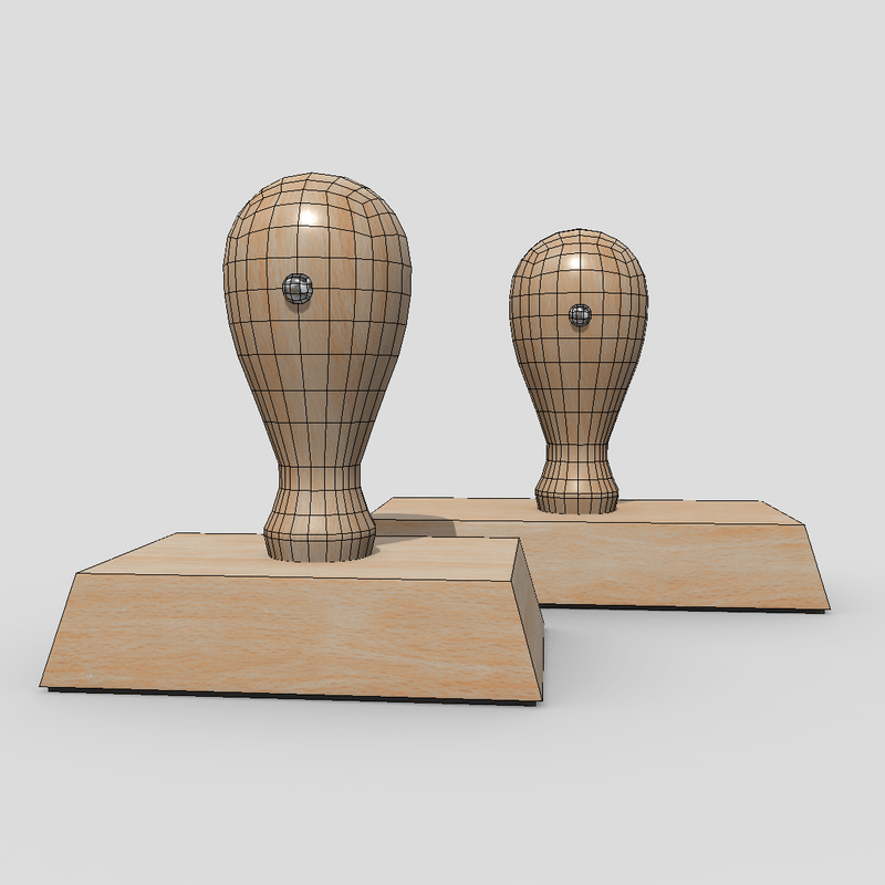 Rubber Stamp 2 - low poly PBR 3d model