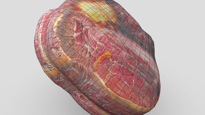 CC0 - Well Done Cooked Steak - low poly PBR 3d model