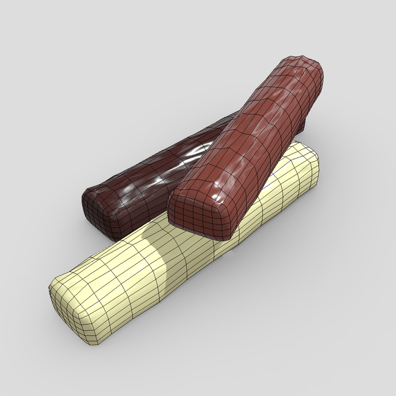 Chocolate Bar 3 - low poly PBR 3d model