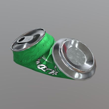 Beverage Can Deformed 2 / Liquid Mushroom - low poly PBR 3d model