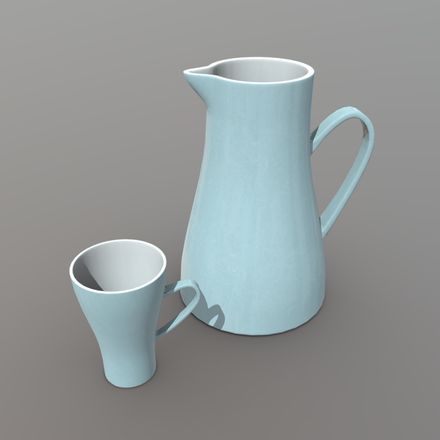 Jug and Mug - low poly PBR 3d model