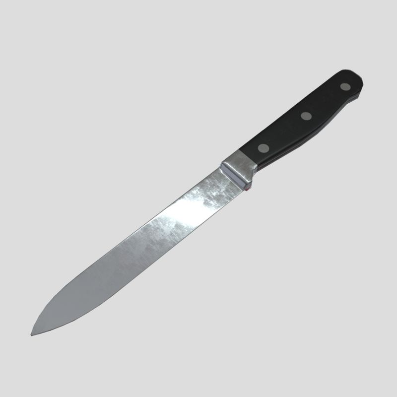 Kitchen Knife 6 - low poly PBR 3d model