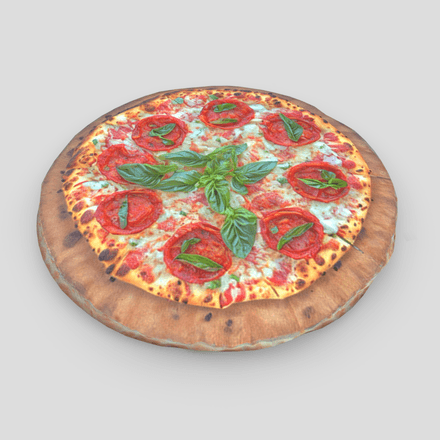 Pizza Margherita - low poly PBR 3d model