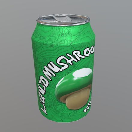 Beverage Can / Liquid Mushroom - low poly PBR 3d model