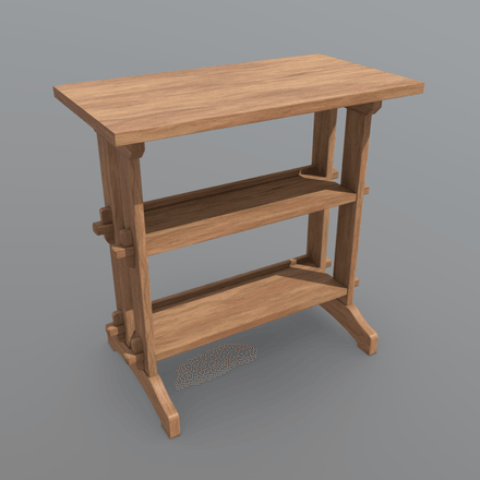 CC0 - Shelf - low poly PBR 3d model