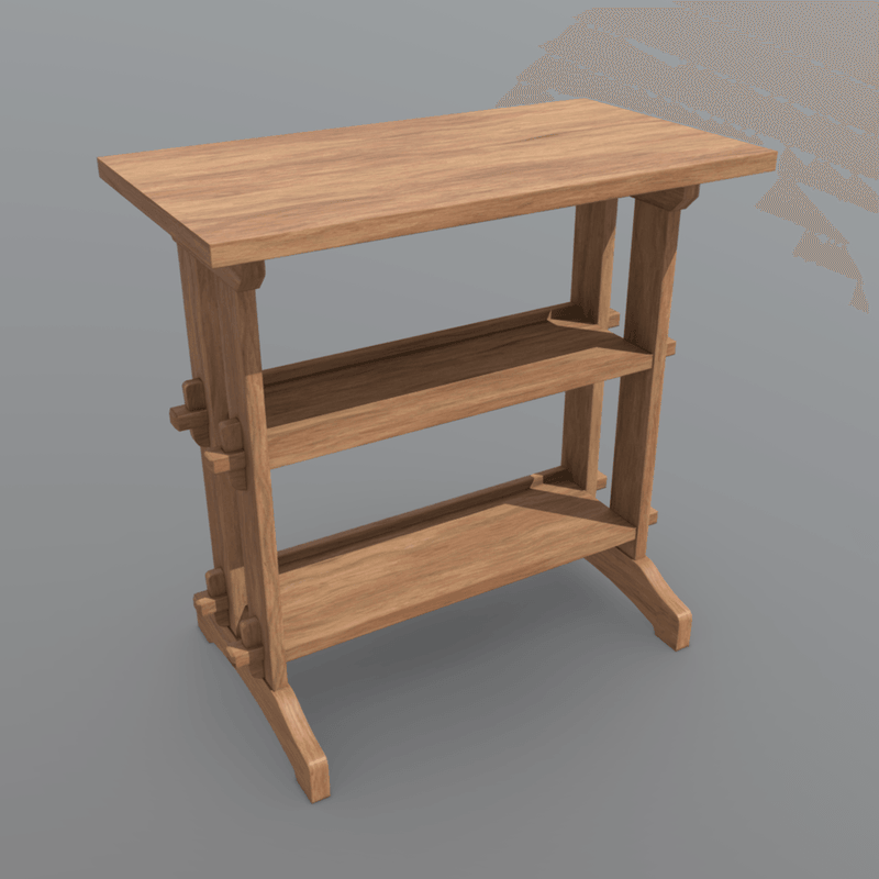 CC0 - Shelf - low poly PBR 3d model