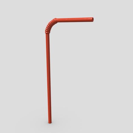 CC0 - Drinking Straw - low poly PBR 3d model