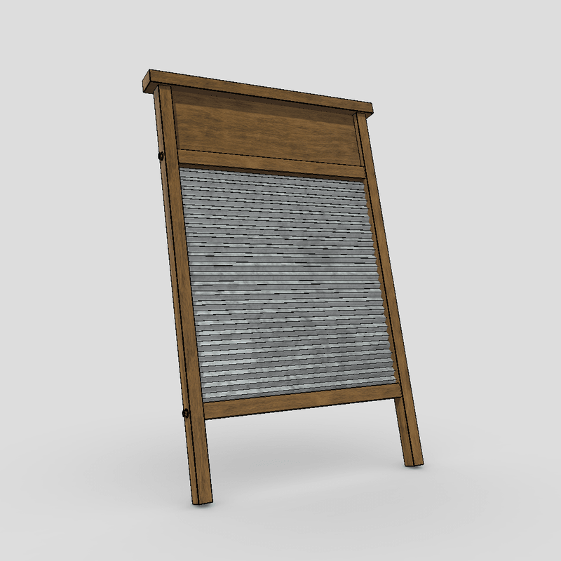Washboard - low poly PBR 3d model