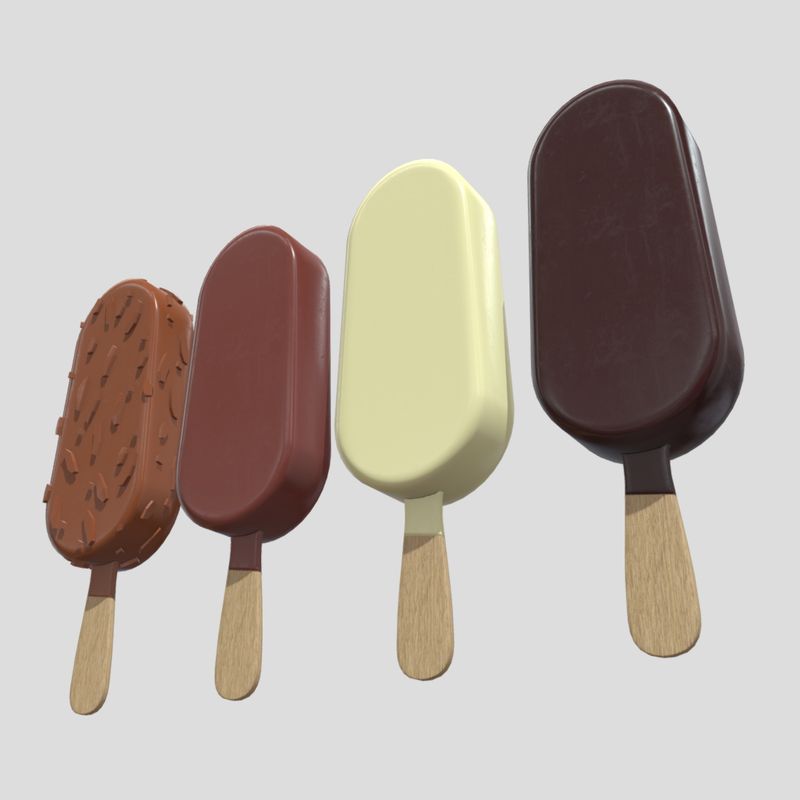 Popsicle Pack - low poly PBR 3d model