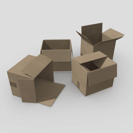 Cardboard Box - low poly PBR 3d model