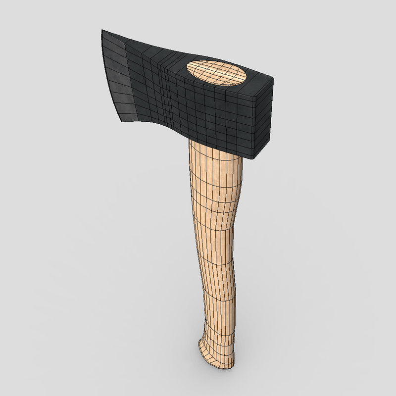 Hatchet 2 - low poly PBR 3d model