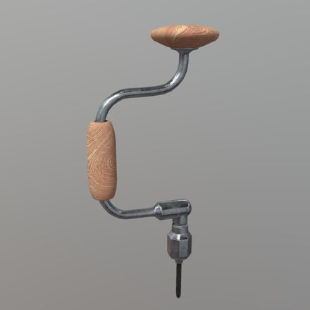 Hand Drill - low poly PBR 3d model