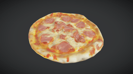 Pizza Ham - low poly PBR 3d model