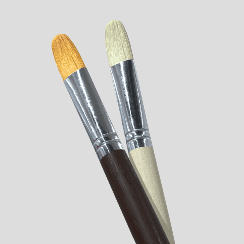 CC0 - Paint Brush 3 - low poly PBR 3d model