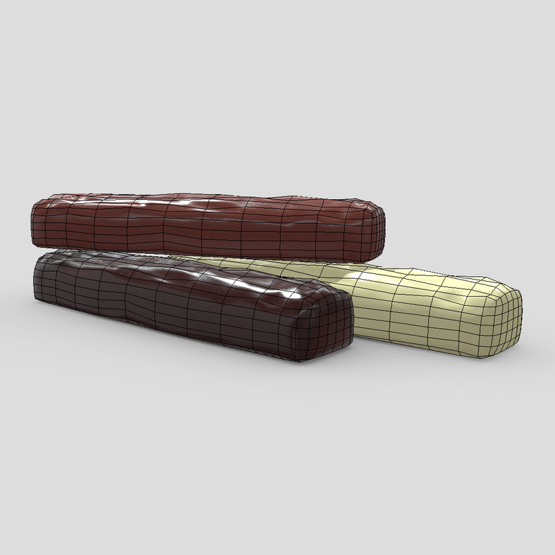 Chocolate Bar 3 - low poly PBR 3d model