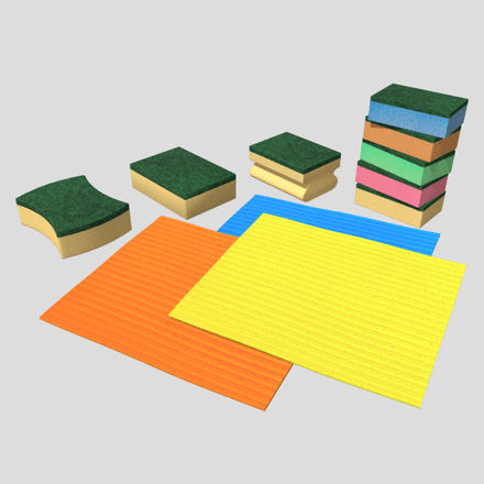 Sponge Pack - low poly PBR 3d model