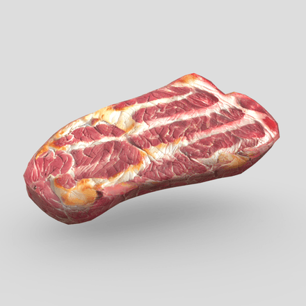 Medium Cooked Steak 2 - low poly PBR 3d model