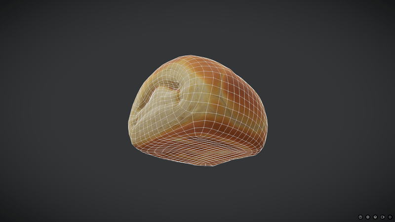 Bread Roll 3 - low poly PBR 3d model
