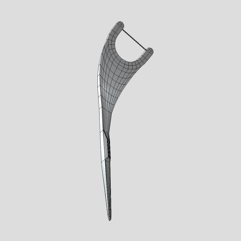 Dental Floss Pick 3 - low poly PBR 3d model
