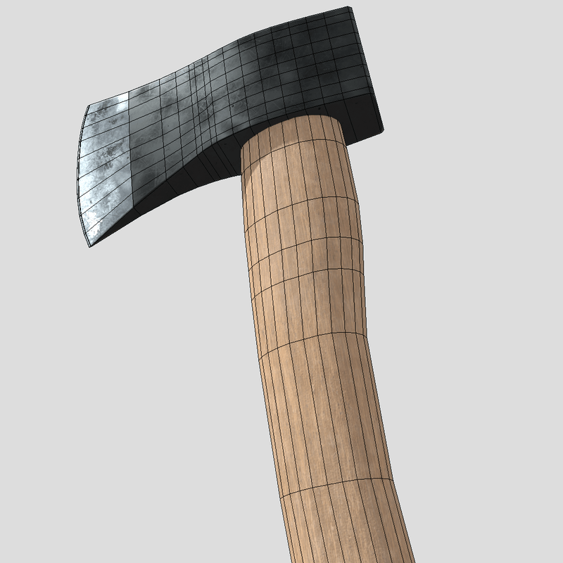 Hatchet 2 - low poly PBR 3d model