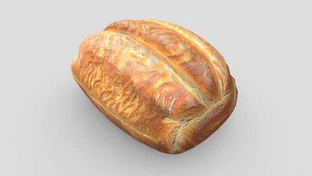 CC0 - Bread Roll - low poly PBR 3d model