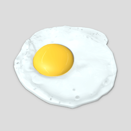 Fried Egg 3 - low poly PBR 3d model