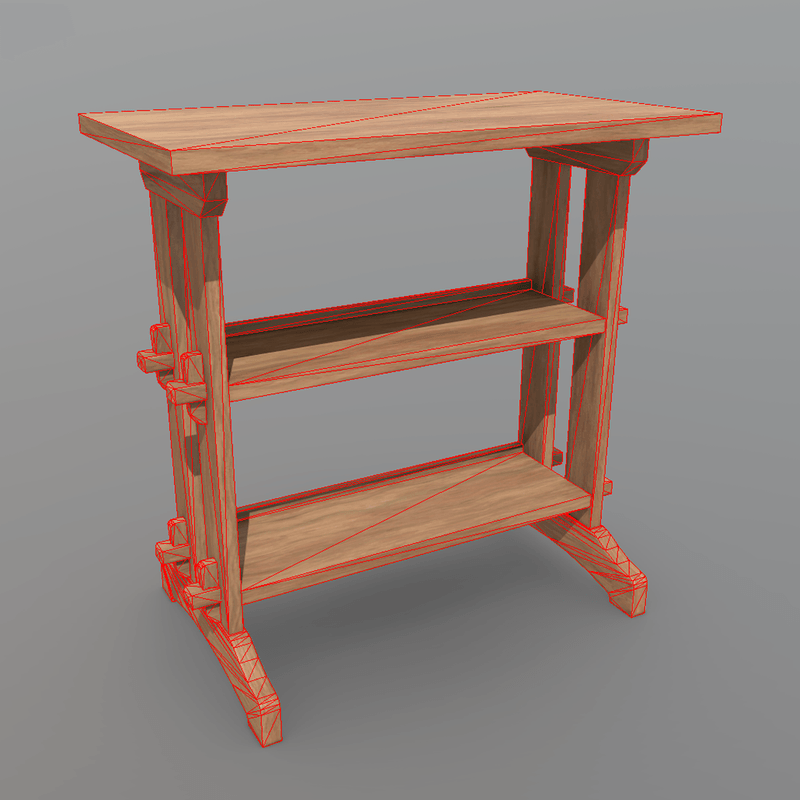 CC0 - Shelf - low poly PBR 3d model
