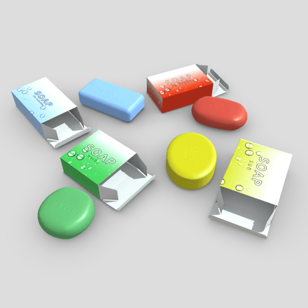 Soap Pack - low poly PBR 3d model