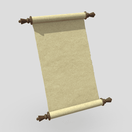 Paper Scroll 2 - low poly PBR 3d model