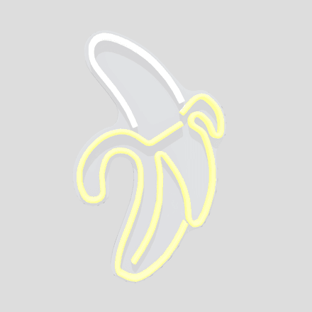 Neon Sign Banana - low poly PBR 3d model