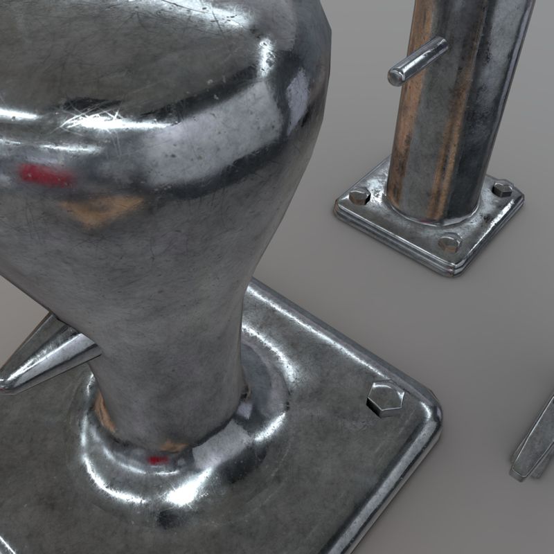 Bollard Cleat - low poly PBR 3d model