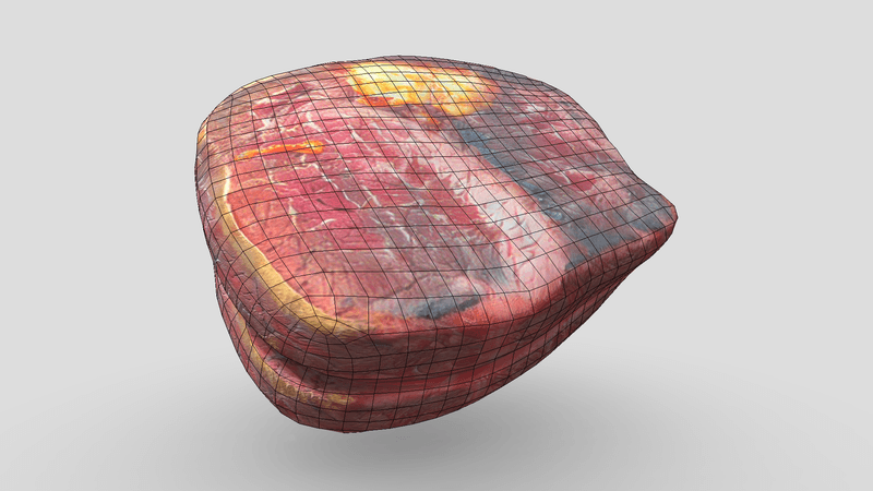 CC0 - Well Done Cooked Steak - low poly PBR 3d model