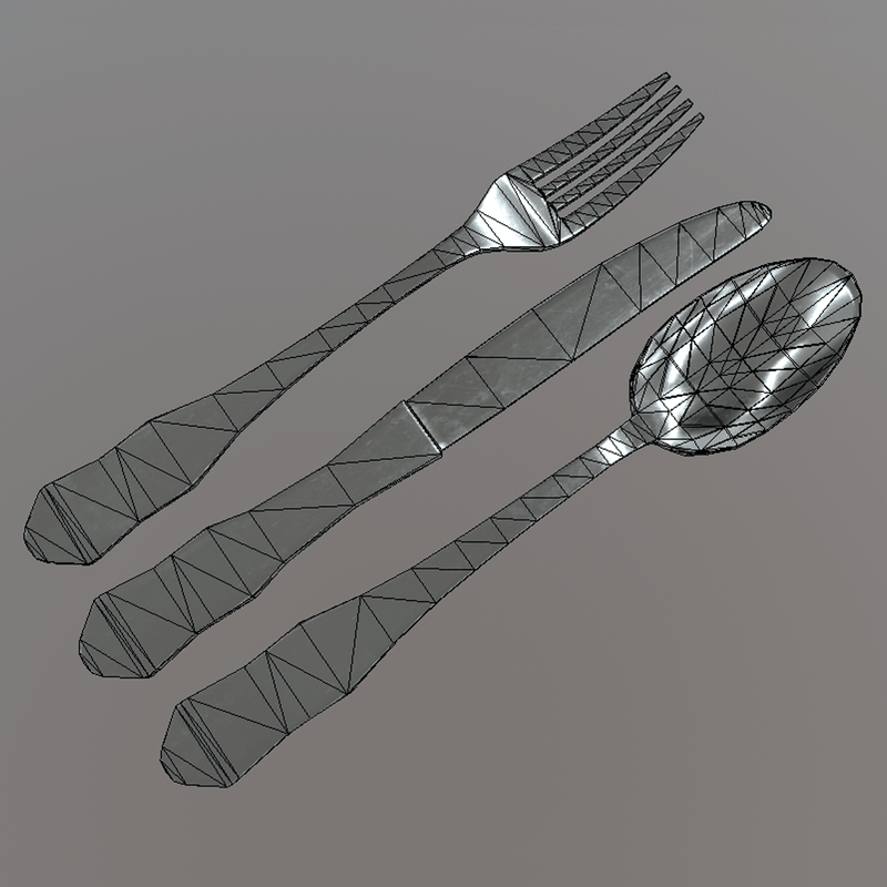 CC0 - Cutlery - low poly PBR 3d model