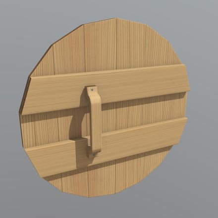 Wooden Shield - low poly PBR 3d model