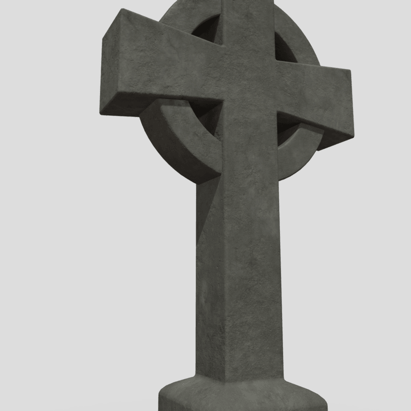Tombstone Cross - low poly PBR 3d model