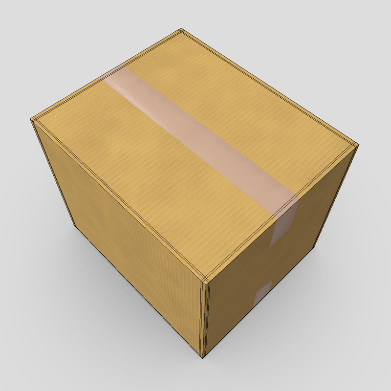 CC0 - Cardboard Box Closed - low poly PBR 3d model