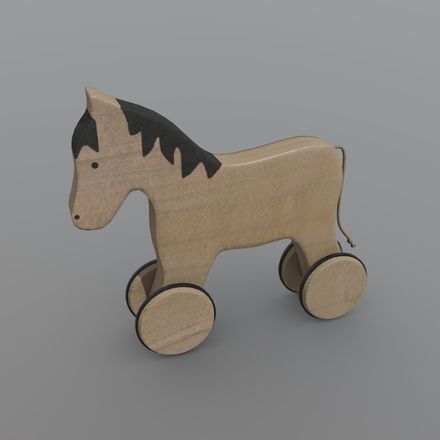 Horse on Wheels - low poly PBR 3d model