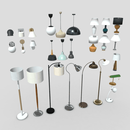 Lamp Pack - low poly PBR 3d model