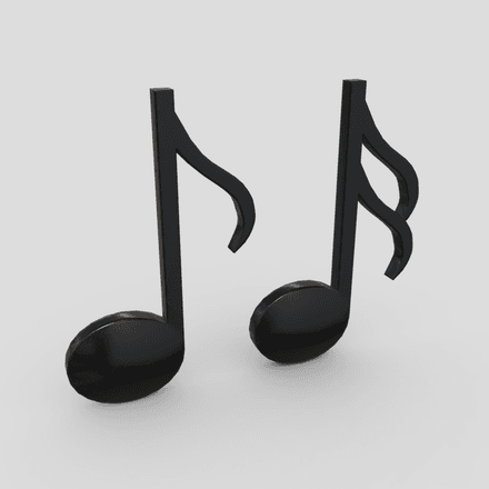 Musical Note 2 - low poly PBR 3d model