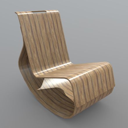 Rocking Chair 2 - low poly PBR 3d model