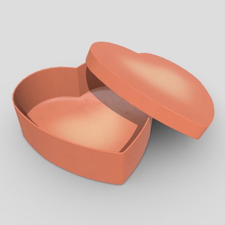 Heart Shaped Box - low poly PBR 3d model